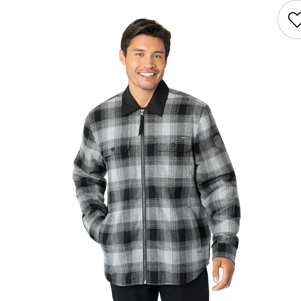 Men's Eddie Bauer Favorite Flannel Faux Shearling Lined jacket. Size medium
